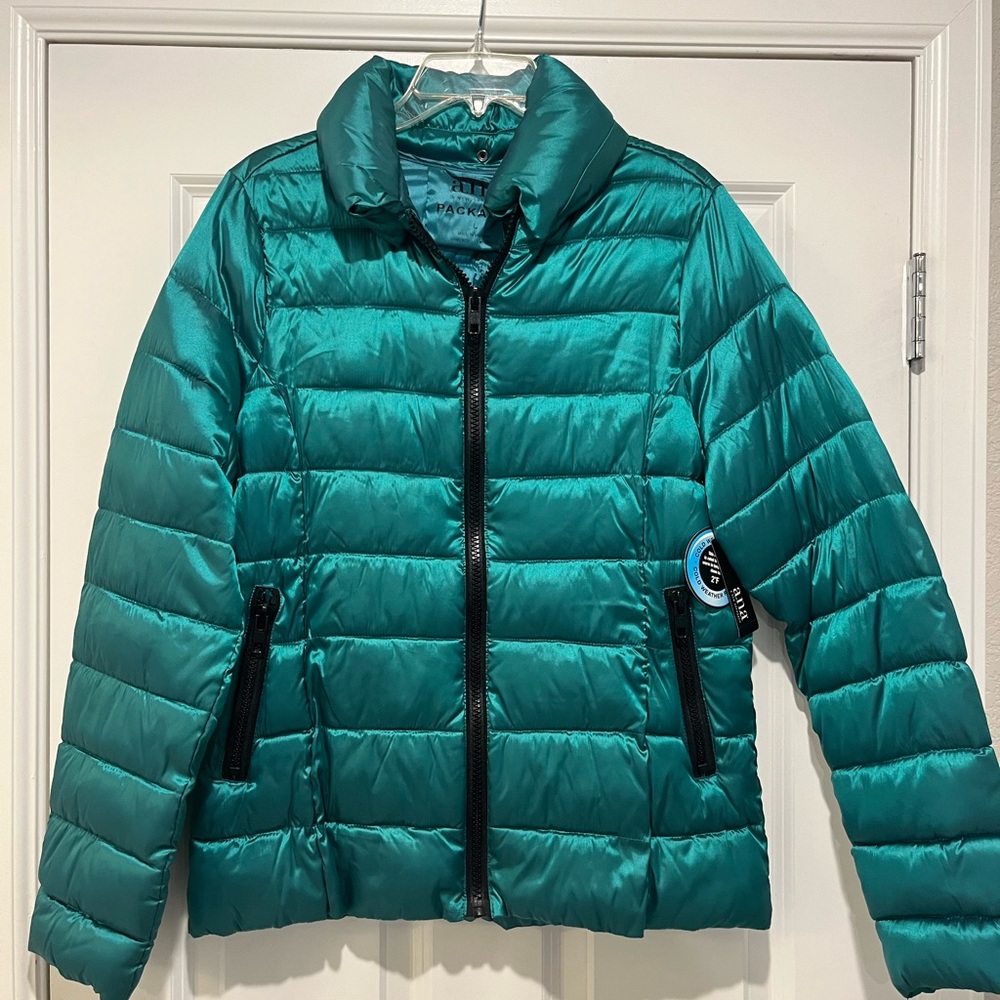 a.n.a Teal Puffer Jacket